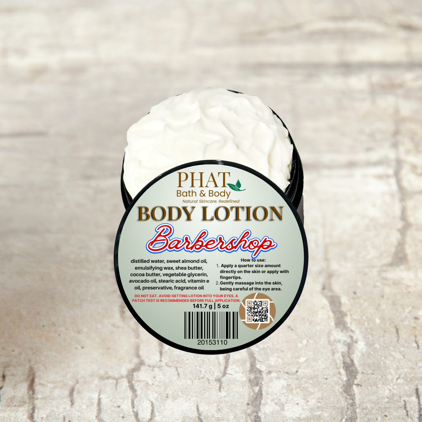 Barbershop Moisturizing Body Lotion for Men with Organic Shea & Cocoa Butter, 5 oz