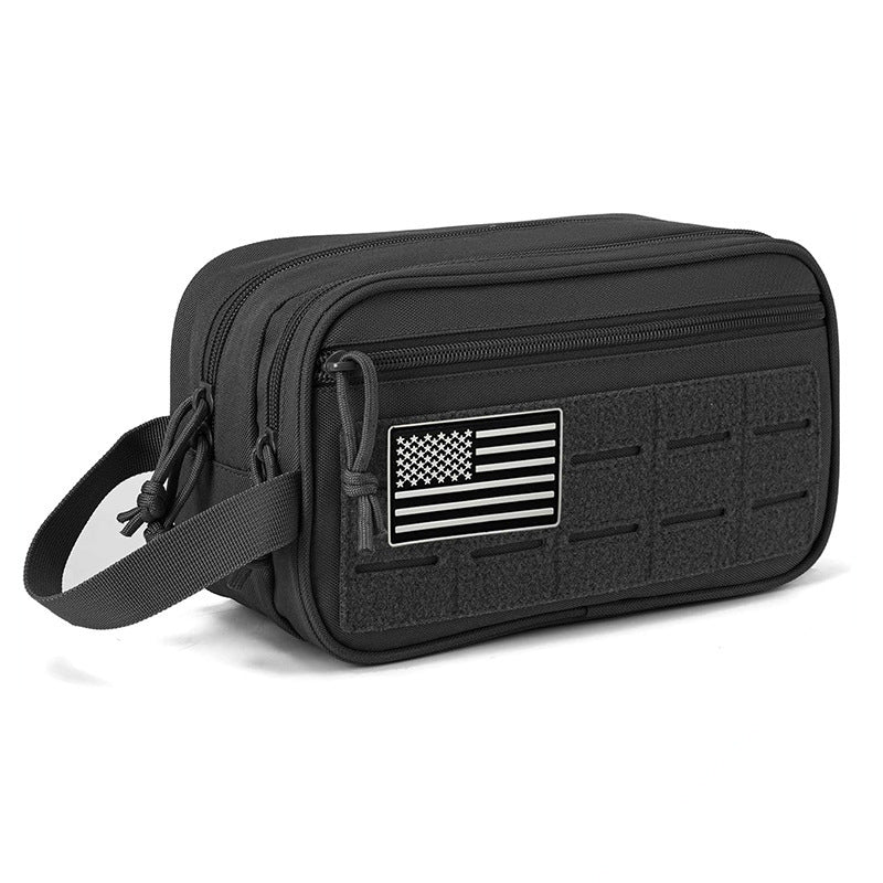 Men's Tactical Toiletry Organizer Bag - Outdoor Travel Makeup Pouch with Multiple Compartments