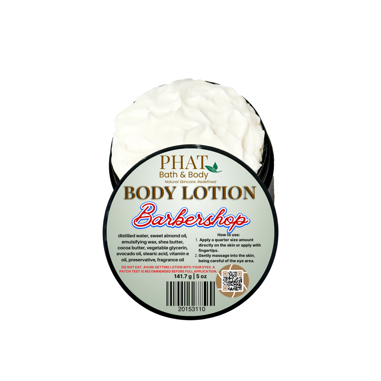 Barbershop Moisturizing Body Lotion for Men with Organic Shea & Cocoa Butter, 5 oz